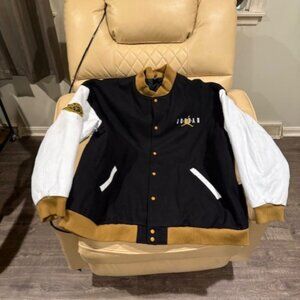 Vintage Jordan Men Leather/wool Bomber  jacket 3xl